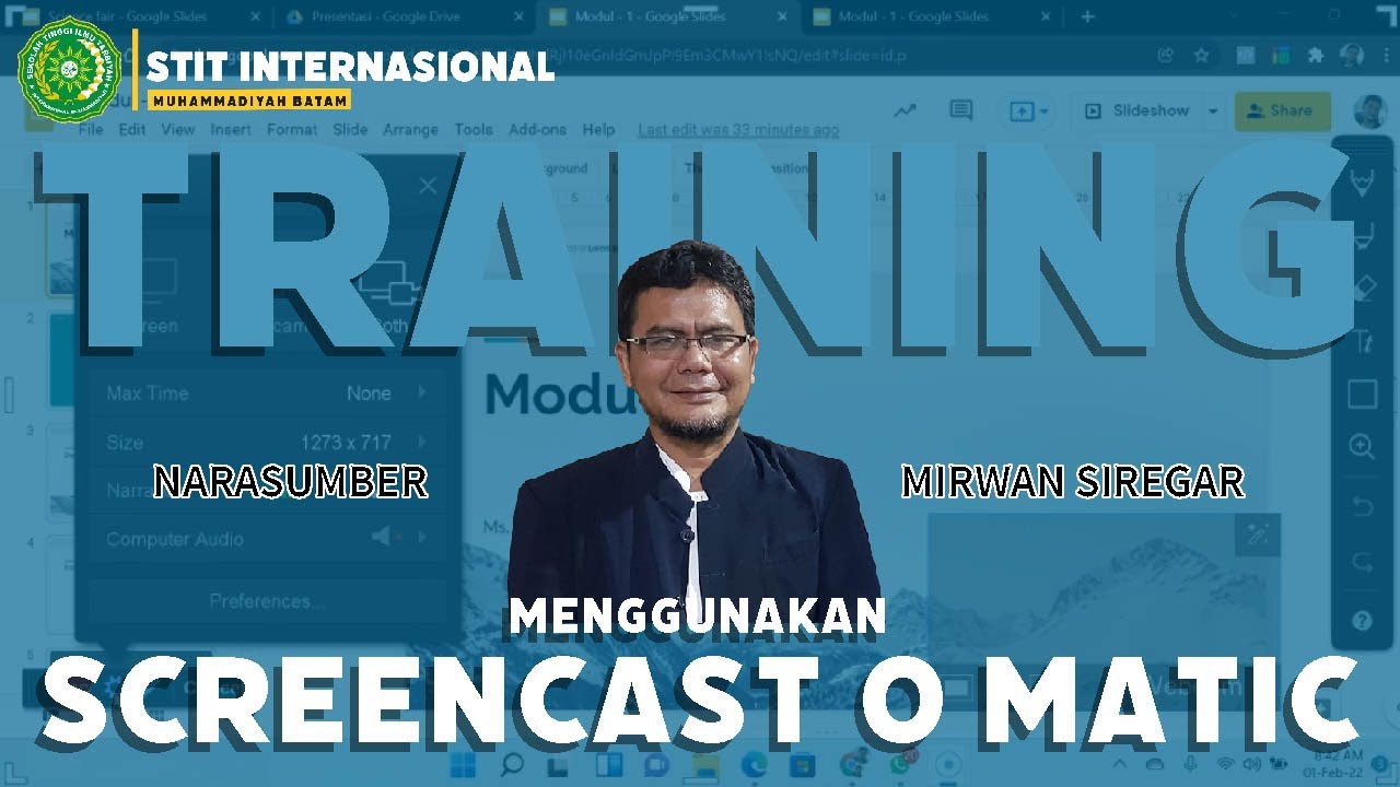 TRAINING: MEMBUAT VIDEO MENGGUNAKAN SCREENCAST O MATIC