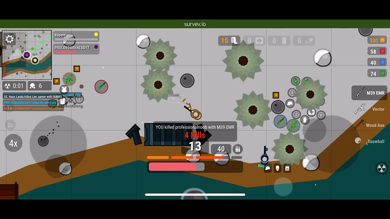 Survev.io Mobile Win Snow Mode 6 kills