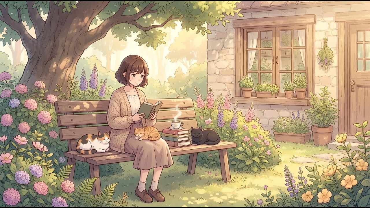 Relax & Calm ☕ Cozy Garden Music for Reading & Relaxing