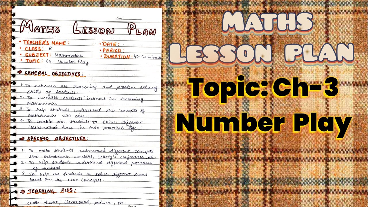 План урока математики по главе 3 «Игра с числами» | 6 класс #mathslessonplan #ganitaprakash #numb...