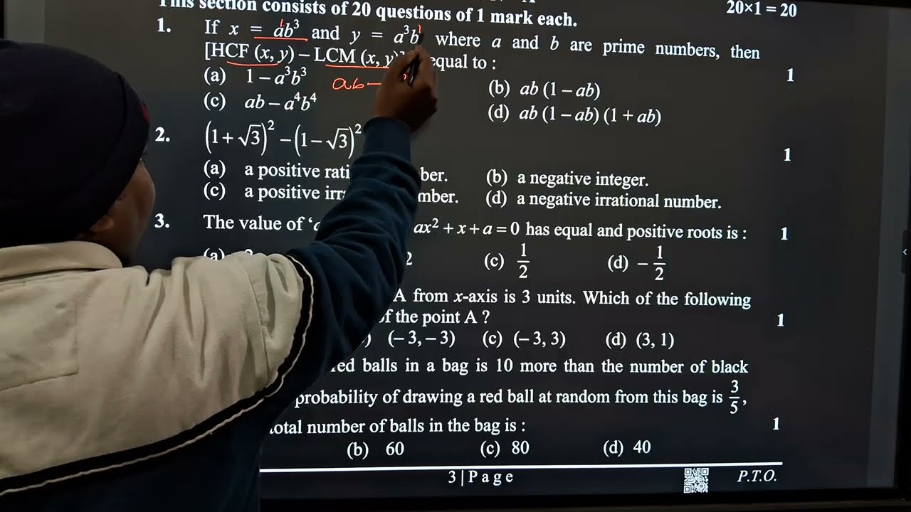 Maths Standard Class 10th PYQ 2025 /HCF and LCM /Real Numbers/quadratic equation/Coordinate Geometry