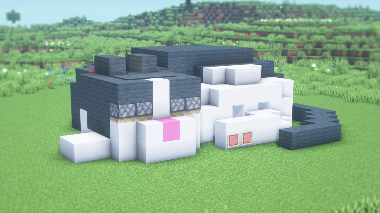 【マイクラ】かわいい寝ている猫ハウスの作り方 / チュートリアル【マイクラ建築】[Minecraft Tutorial]  Sleeping Cat House  /How To Build