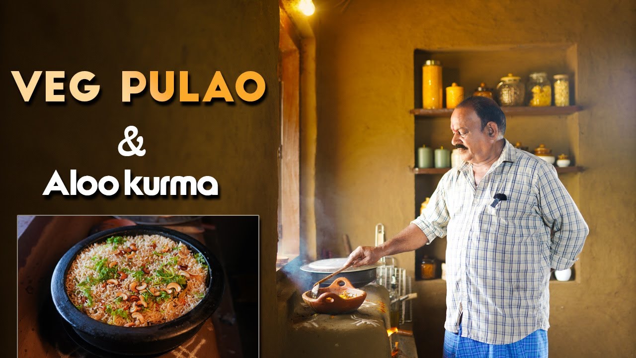 Veg pulao - Aloo kurma || Healthy combination || Food on Farm ||