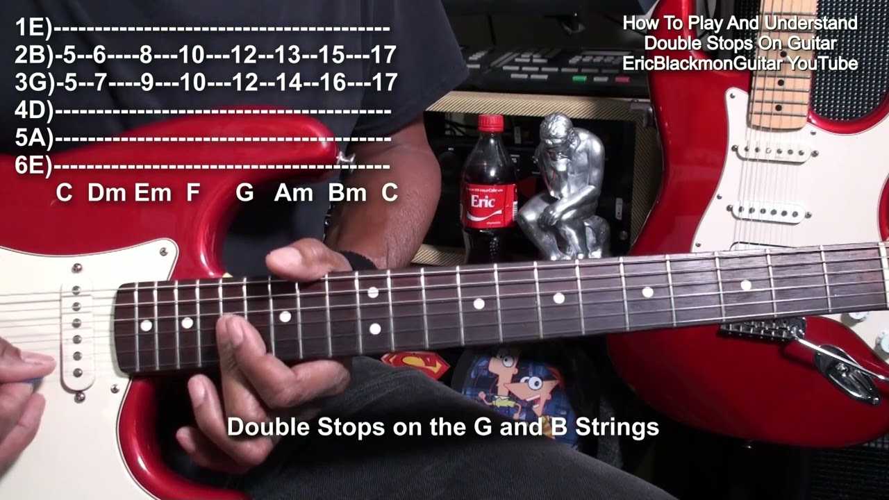 The Simple Way To Play And Understand DOUBLE STOPS On Guitar Tutorial Lesson @EricBlackmonGuitar