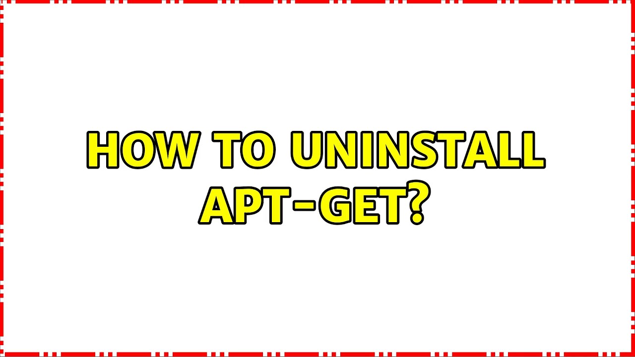 Ubuntu: How to uninstall apt-get?