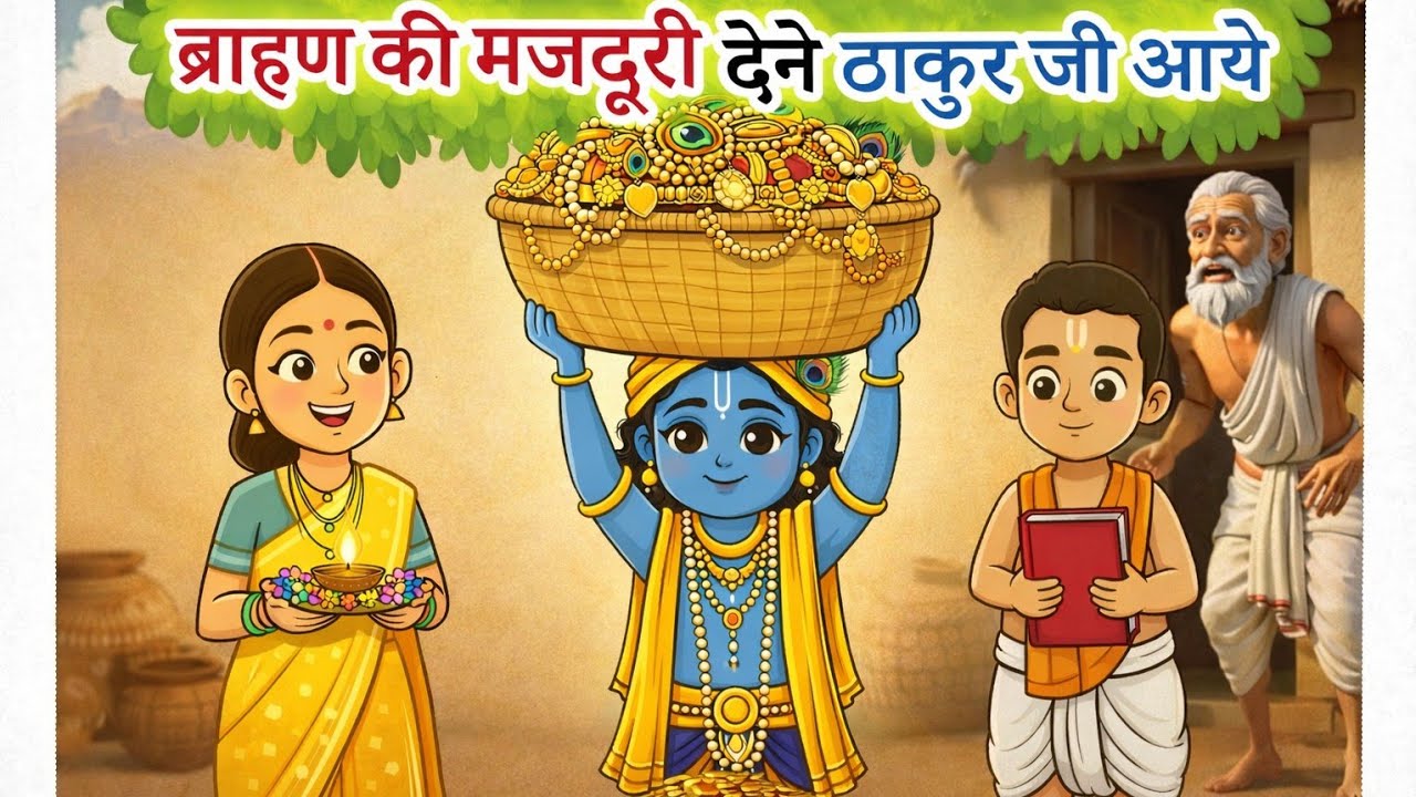  एक भक्त के घर स्वयं ठाकुर जी उसकी मजदूरी लेकर पहुँचे। @BhaktiPath #indreshji 