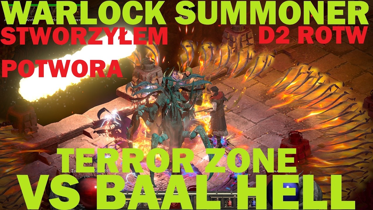 NIESAMOWITY END GAME SUMMONER WARLOCK VS HC TERRORISED BAAL HELL DIABLO 2 ROTW