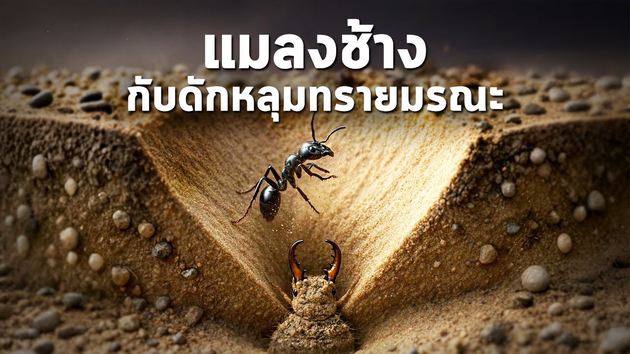 นานาสาระ ตอน ตัวอ่อนแมลงช้าง นักล่ากับดักหลุมทรายมรณะ!