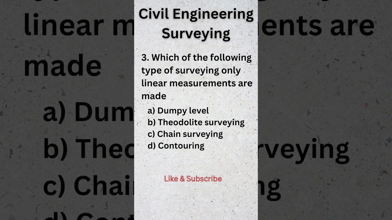 Surveying mcq questions and answers #shorts #surveying  #civilengineering #mcq
