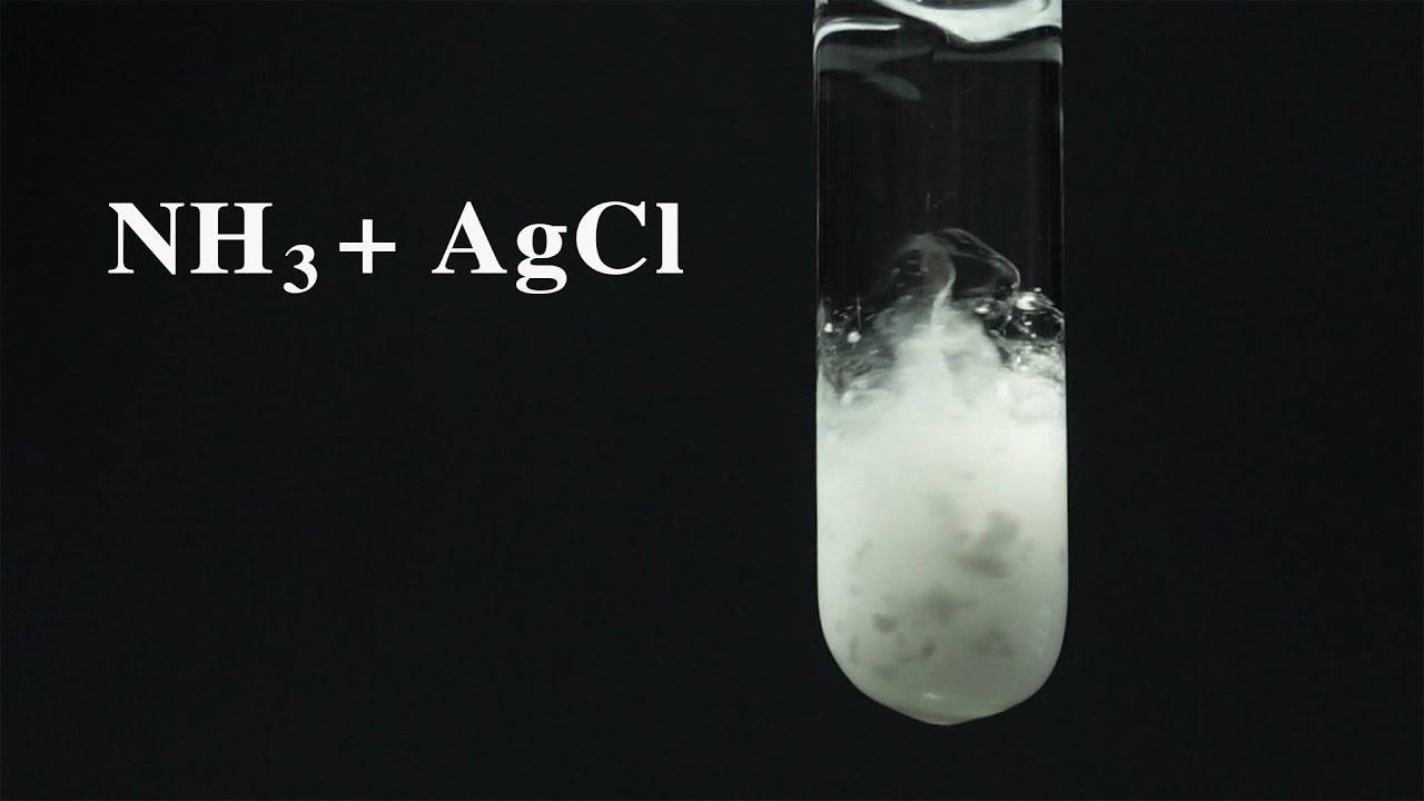 Th&iacute; nghiệm NH3 + AgCl. Ammonia t&aacute;c dụng với silver chloride