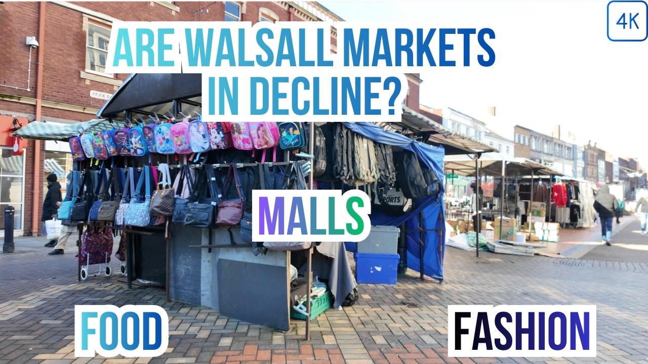 Walsall Town Centre Walking Tour Feb 2026 | Shopping Malls & Market Stalls