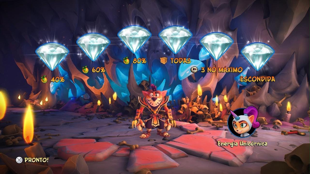 Crash Bandicoot 4: It's About Time todas as joias e caixas