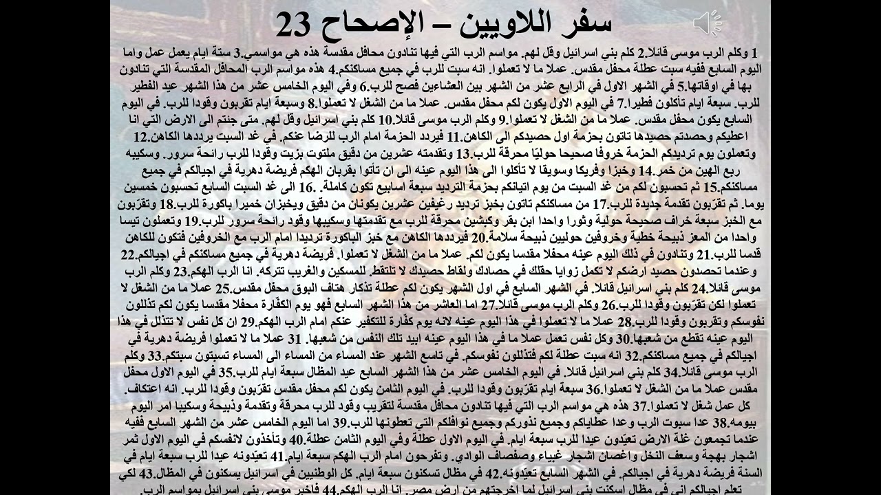 23- تبسيط سفر اللاويين - اصحاح 23 - ظل الخيرات 23 - الاعياد وذبائح الاعياد - ابونا لوقا ماهر