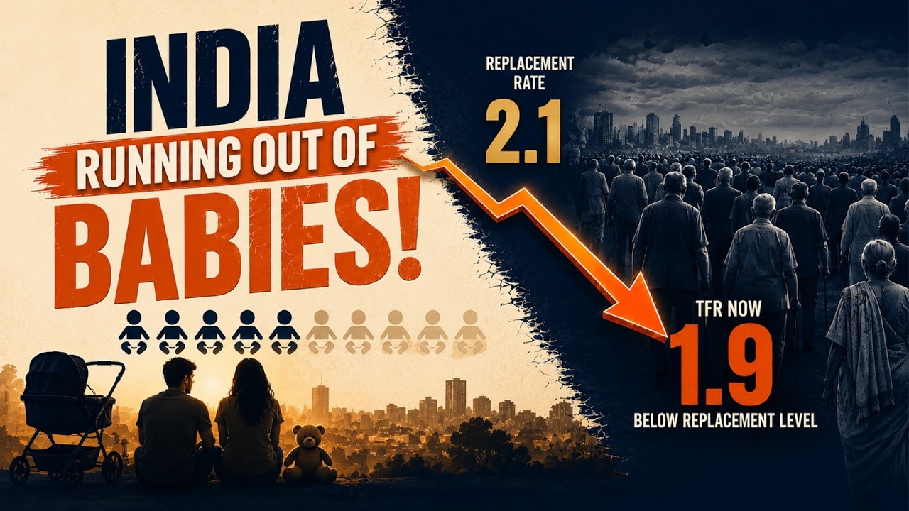SHOCK: India&rsquo;s Birth Rate CRASHES Below 2.1 | No More Young People?