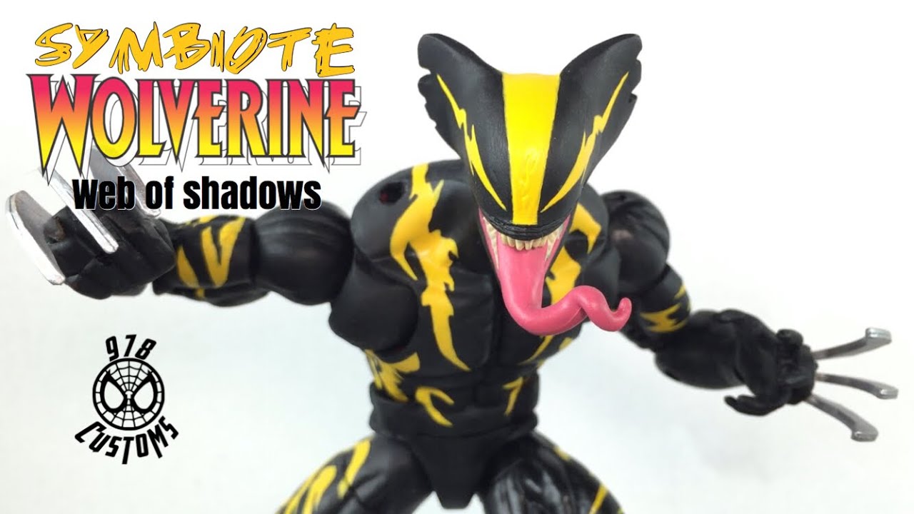 SYMBIOTE WOLVERINE Custom Marvel Legends Spider-Man wolverine 6” action figure review venom