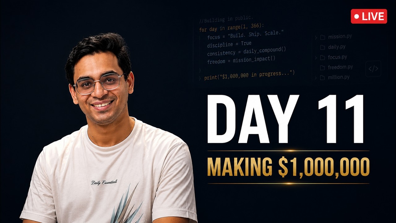 🔴 Day 11 of Vibe Coding Until I Make a $1,000,000 | Marketing + FDE