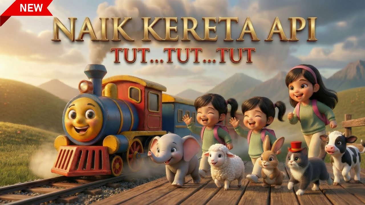 🚂 Naik Kereta Api New Versi | Lagu Anak Indonesia Populer | Animasi 3D Ceria