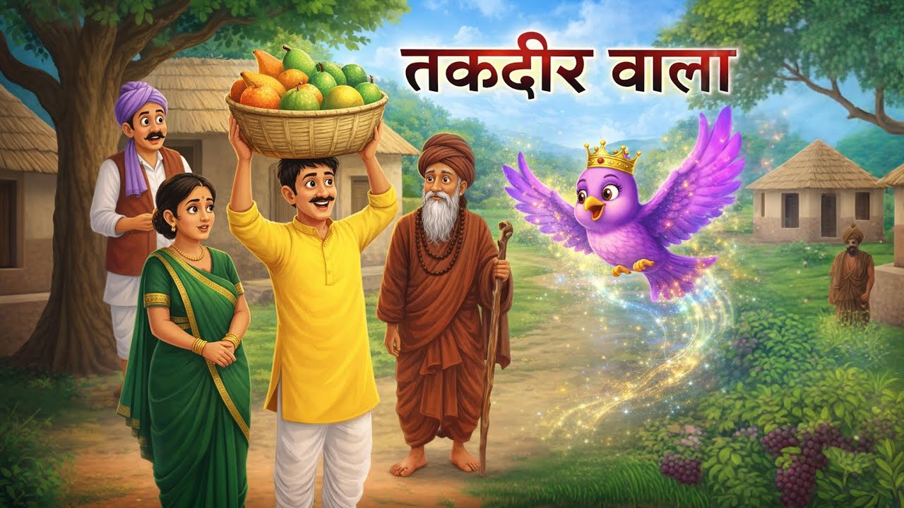  फल वाले की तकदीर| जादुई चिड़िया #moralkahani #cartoon 