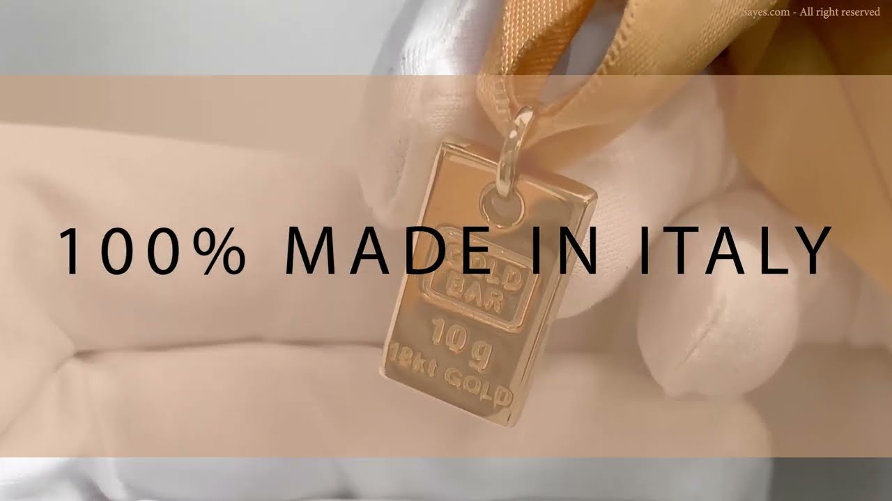 SAYES.COM - 18kt Gold Bar Pendant - 100% Custom Jewel - Made in Italy