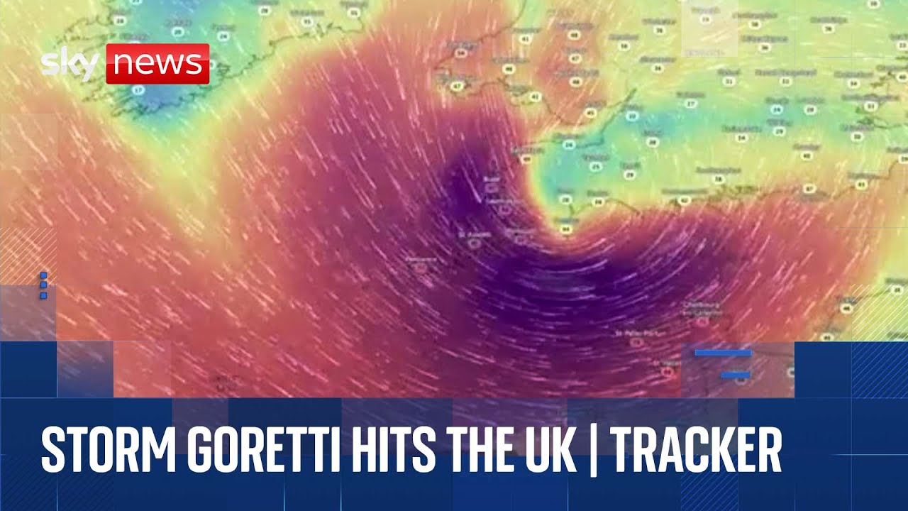 Track Storm Goretti as it hit the UK bringing with it 99mph winds