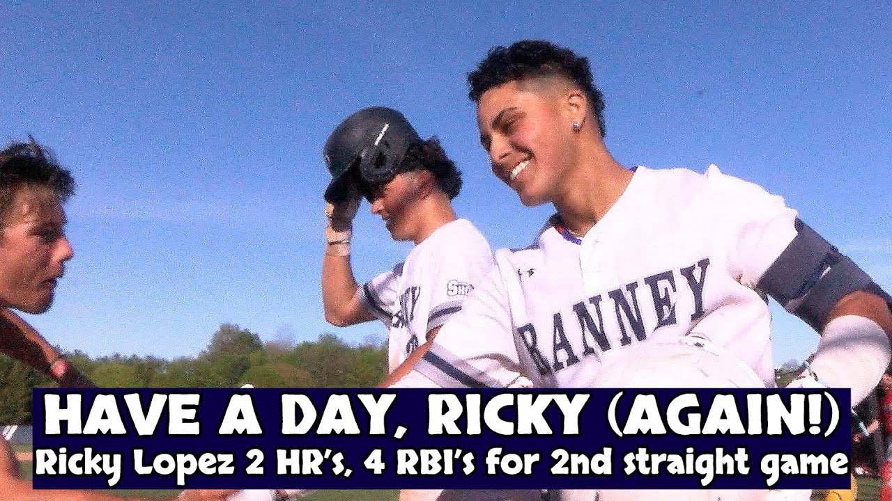 Ranney 11 Manalapan 0 (5 Innings) |  HS Baseball | Ricky Lopez 2 HR's, 4 RBI's!