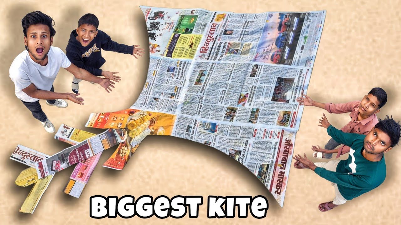 Biggest Newspaper Kite In The World 🌎 100% Flying...😱 दुनिया कि सबसे बड़ी पतंग 