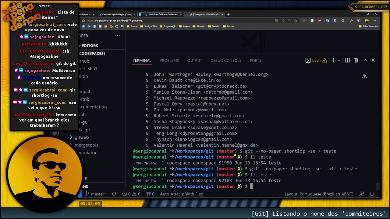 [Git] Listando o nome dos 'commiteiros'