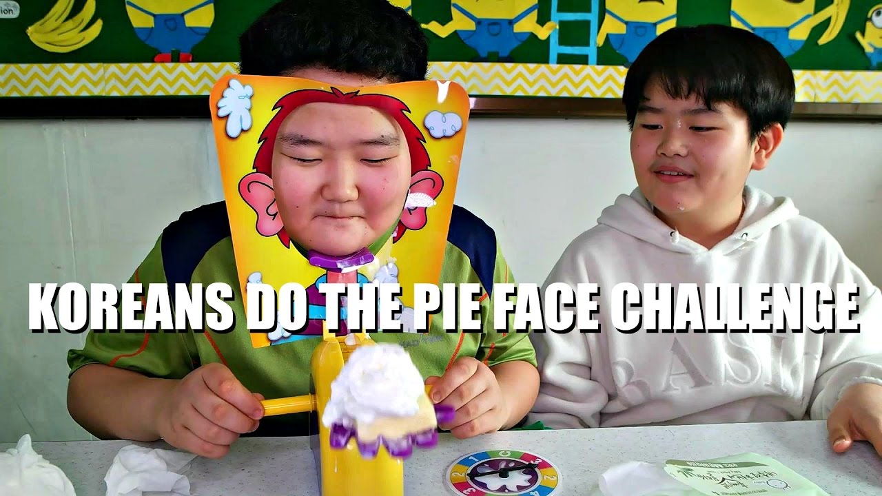 My KOREAN Students do the PIE FACE CHALLENGE!
