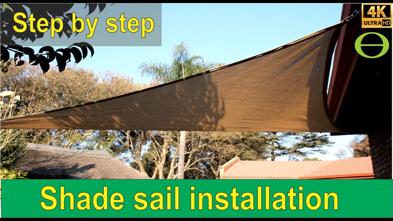 How to hang a shade sail and attach to a brick wall and tree.