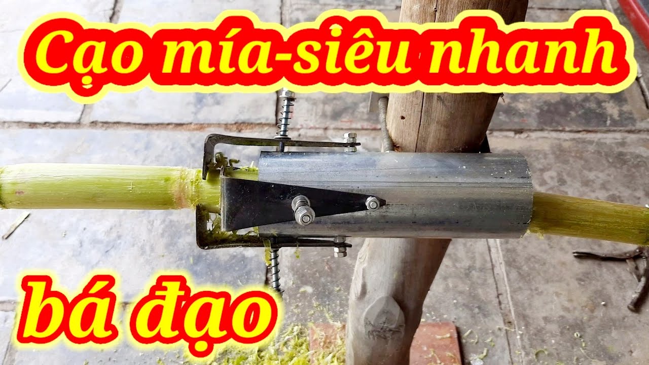 Bất ngờ với ống dao cạo bào vỏ mía 4 lưỡi//Surprise with 4-blade cane peel shaving