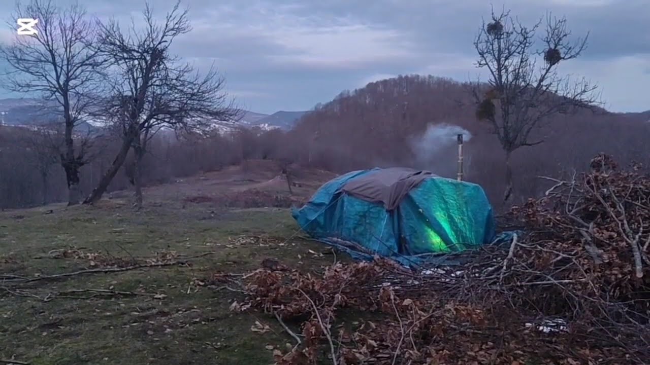 Buscraft kamp, doğada barınak hazırladım. 