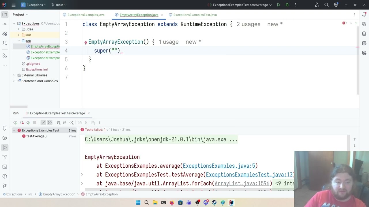 C212 - Chapter 5.1: Creating Custom Exceptions
