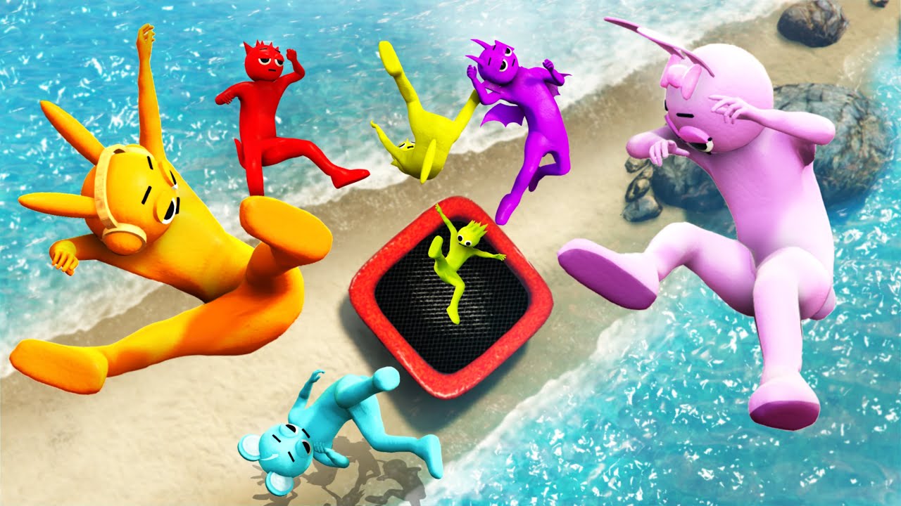 GTA 5 Incredibox Sprunki Gang Dynamic Jumps on Trampolines