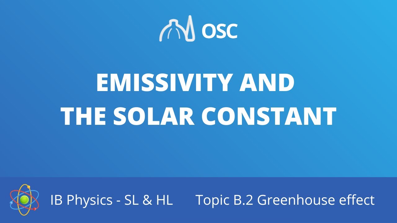 Emissivity and the solar constant [IB Physics SL/HL]