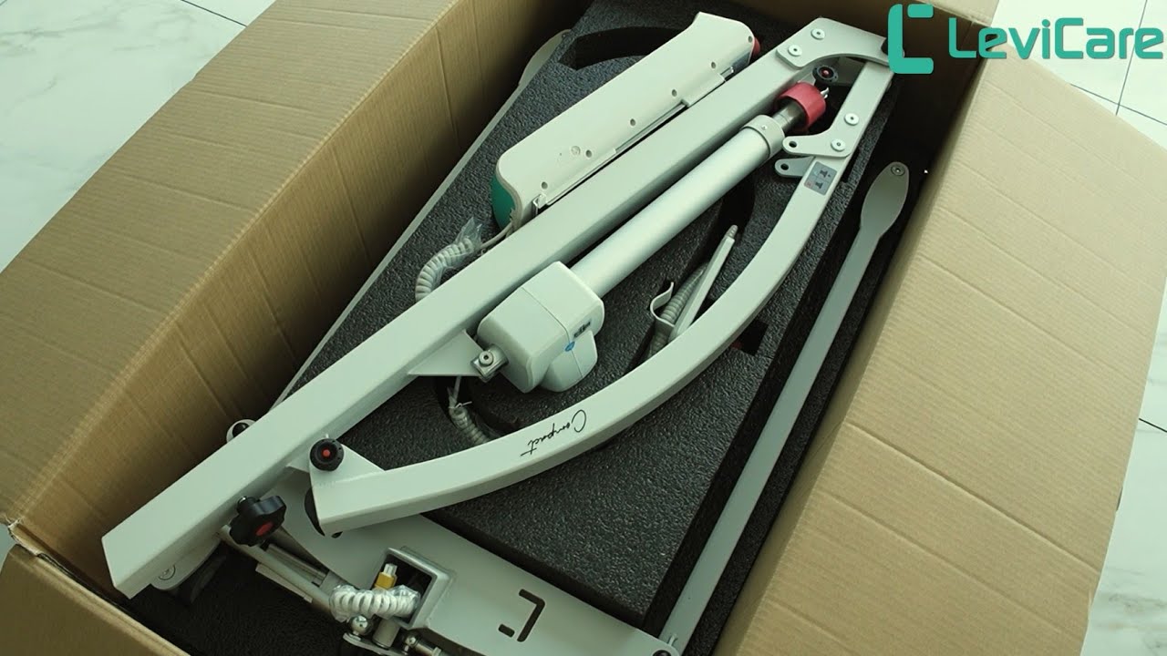 Podnośnik jezdny dla osób niepełnosprawnych LeviCare Compact - Unboxing i składanie