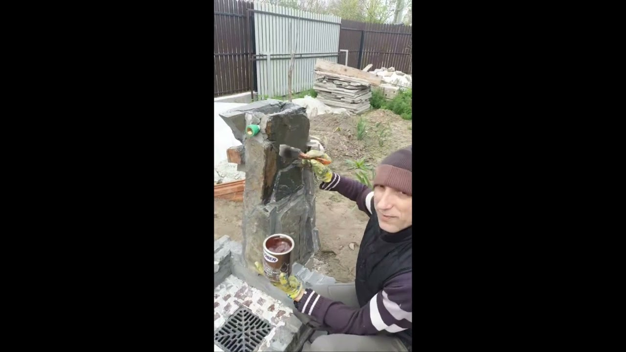 Cismea Gradina, finalizare placare cu piatra naturala si lacuire piatra naturala.