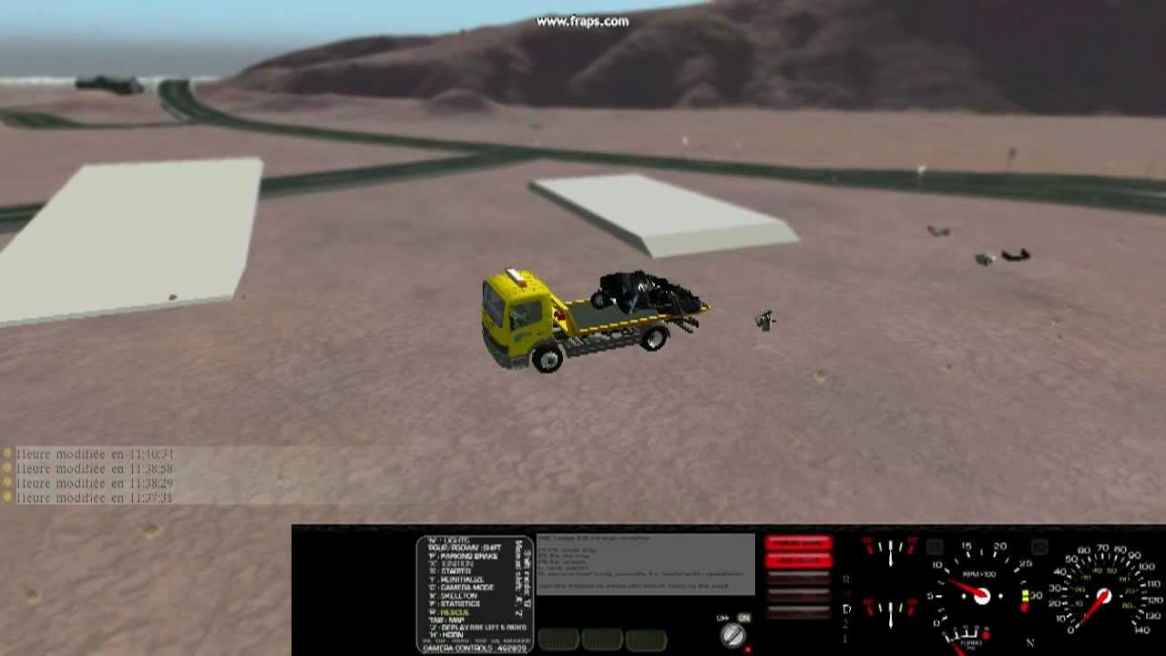 Rigs of Rods Mercedes Atego rescues Honda Accord