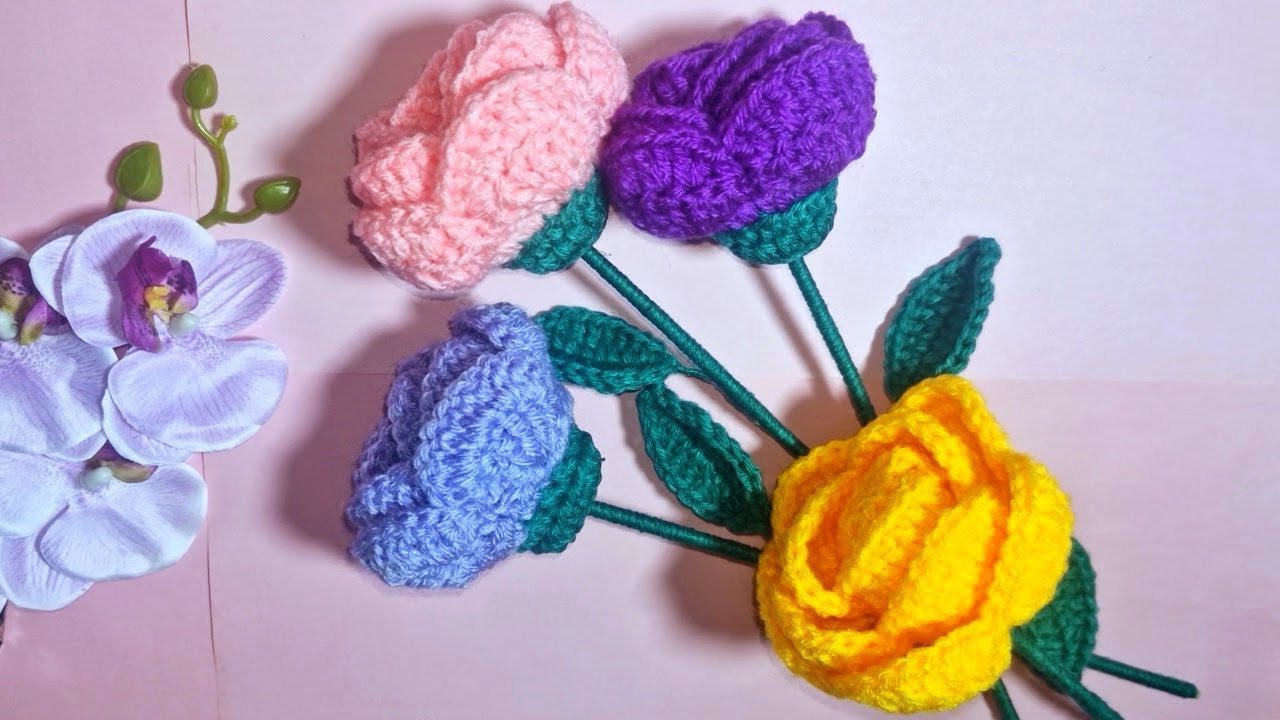 Ramo de Flores de Rosa de Crochet. TUTORIAL_ Cómo hacer hermosas rosas a crochet
