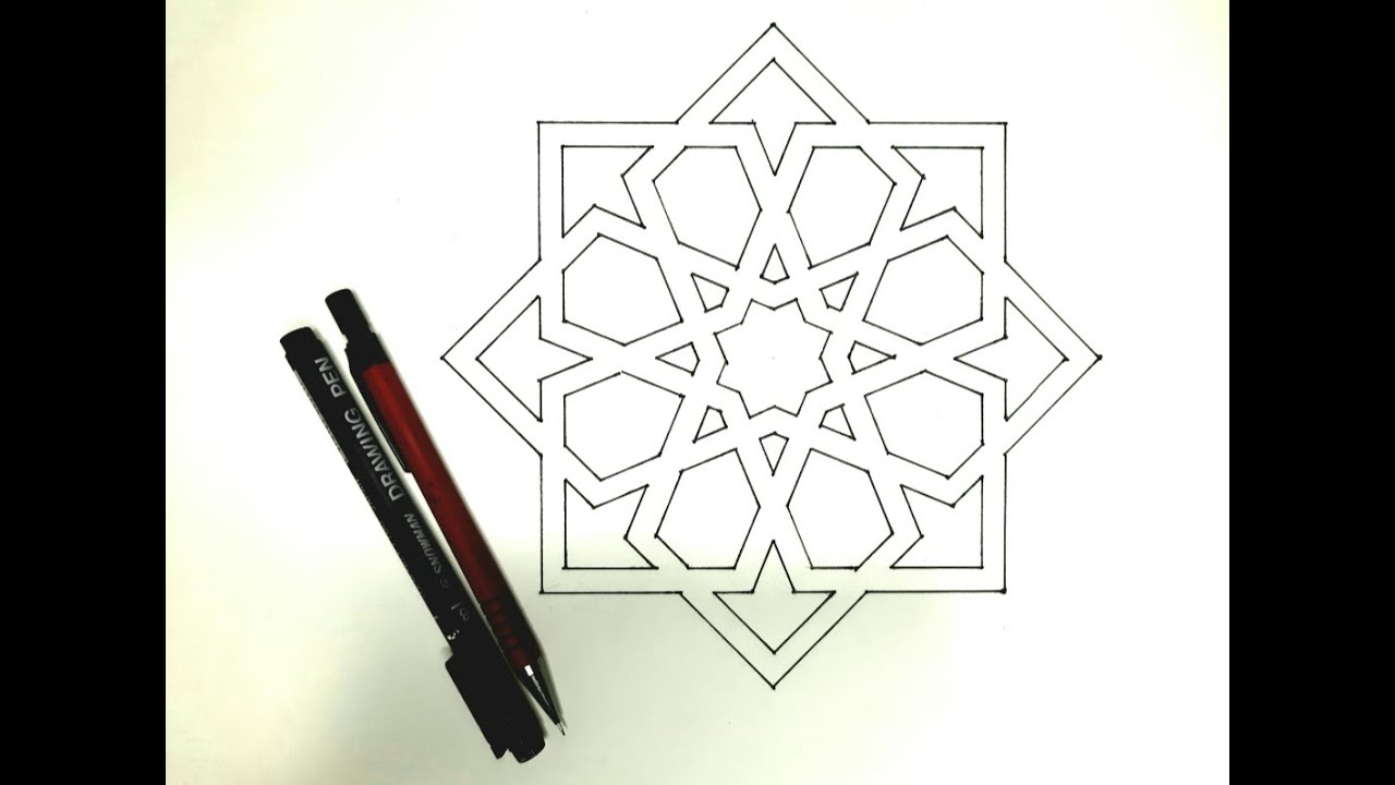 #01 How to draw Islamic geometric pattrens | cara membuat ornament geometri