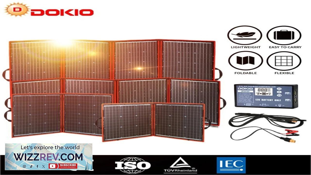 Dokio Flexible Foldable 18V Solar Panel High Efficience Travel & Phone