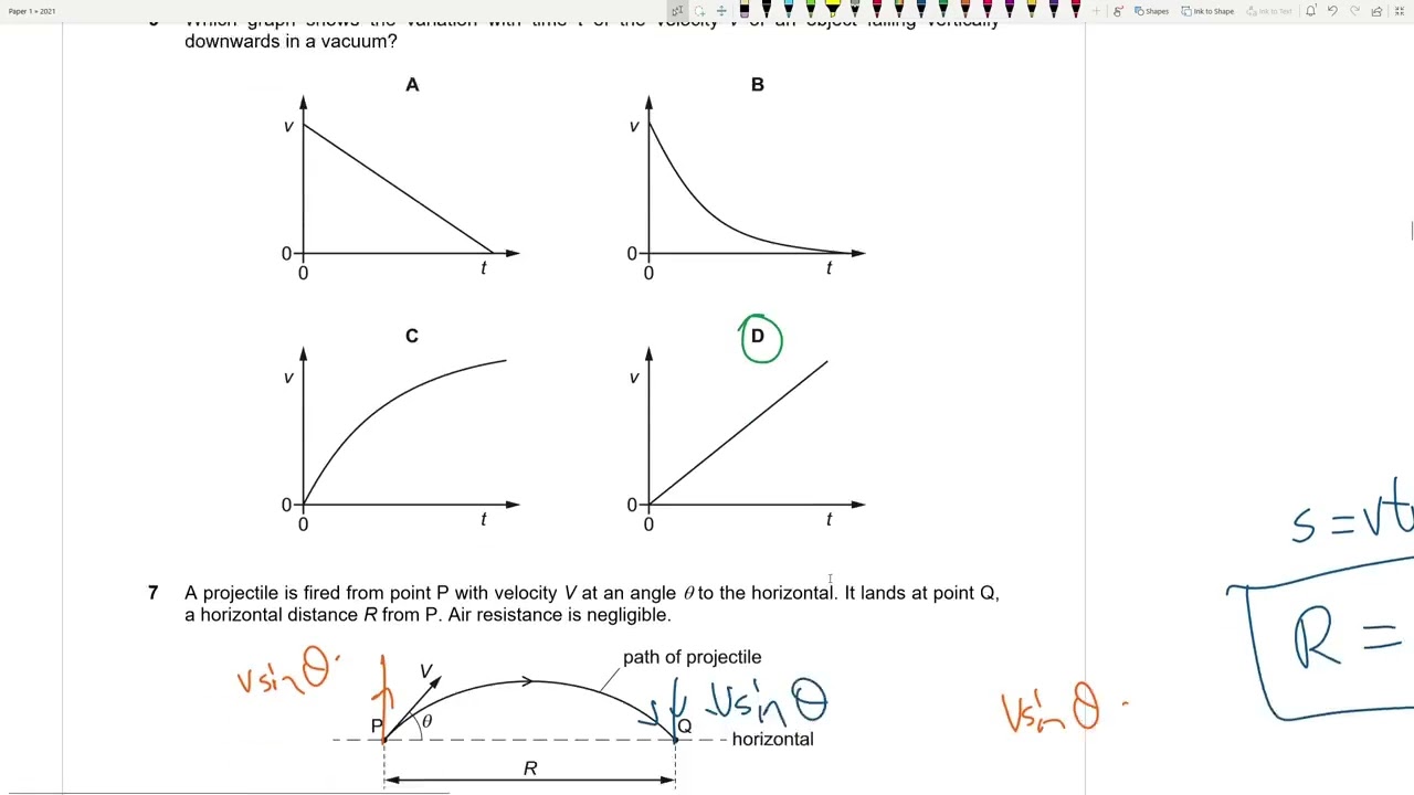 9702/12/M/J/21 | AS LEVEL PHYSICS 9702 PAPER 1 | MAY/JUNE 2021 | PAPER 12 | SOLVED