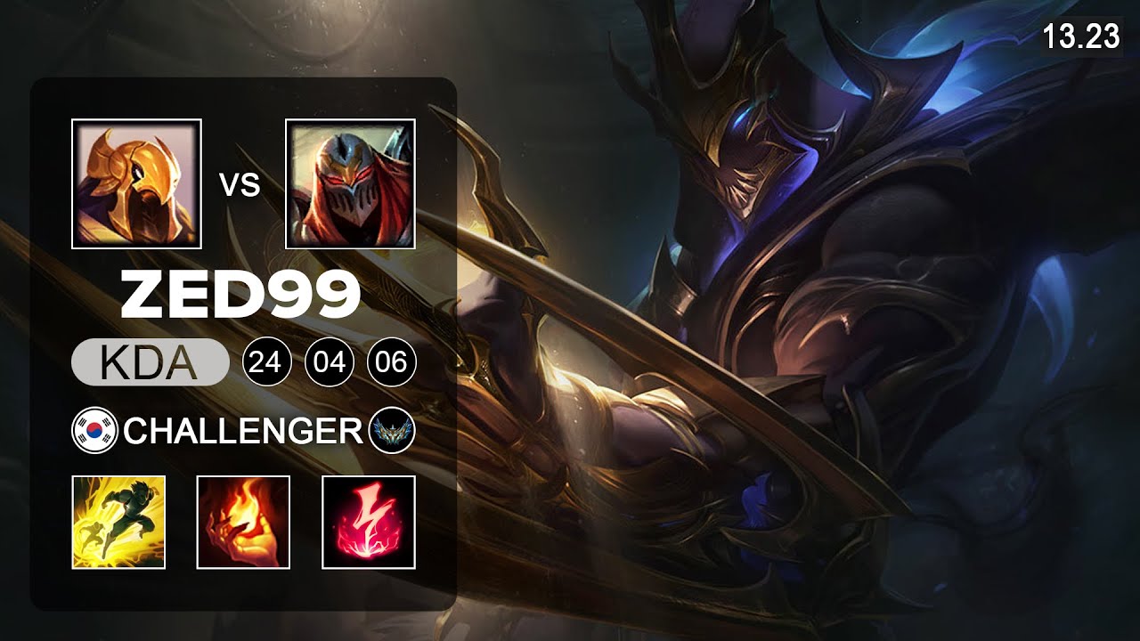 ZED99 Zed vs Azir Mid - KR Challenger - Patch 13.23 Season 13