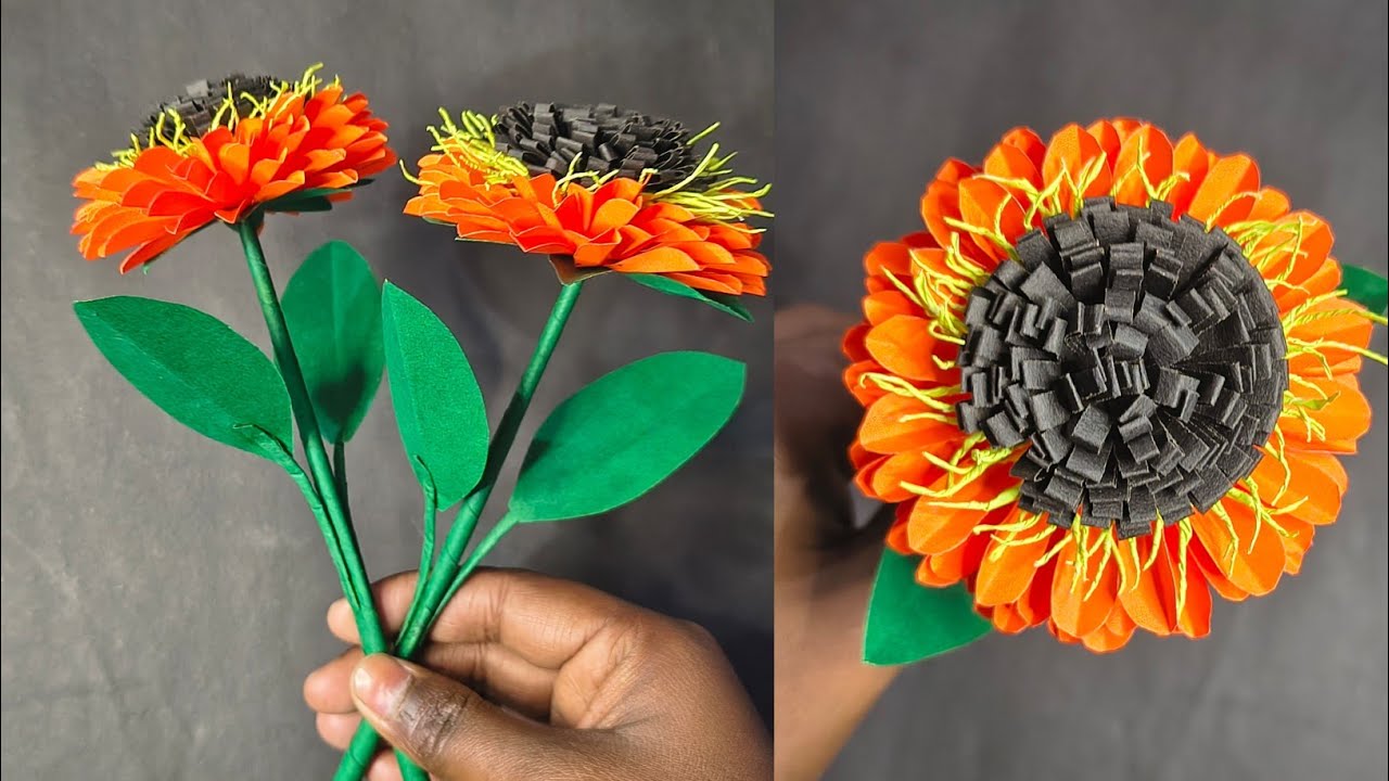 Paper Sunflower Making | Easy Handmade Flower Craft at Home 🌻