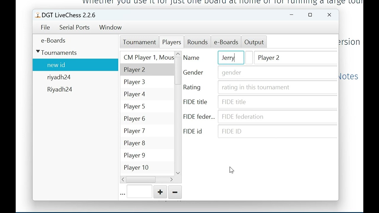 How to setup DGT Chess Games & Tournament for Broadcasting on Online Sites
