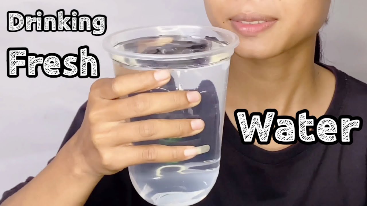 ASMR Drinking Fresh Water, Satisfying Drinking Sound