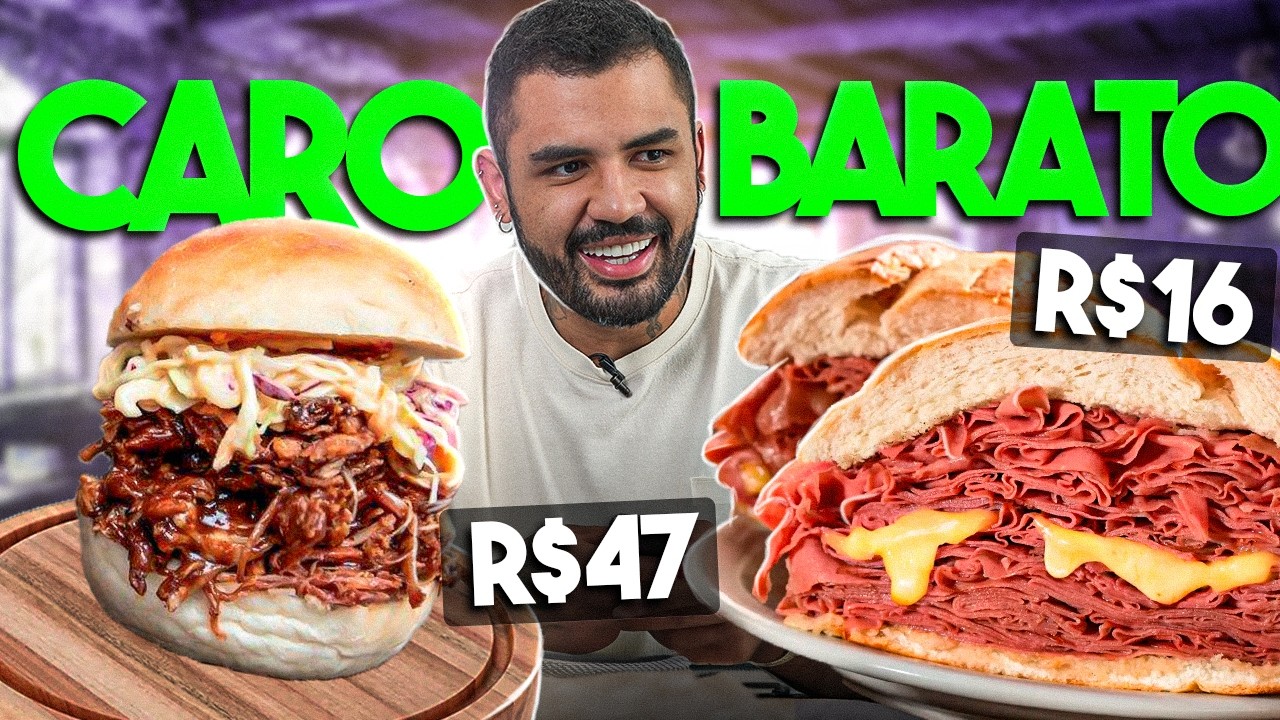 SANDUÍCHE DE PERNIL CARO DE R$47 VS BARATO DE R$16 - VEIO ERRADO!