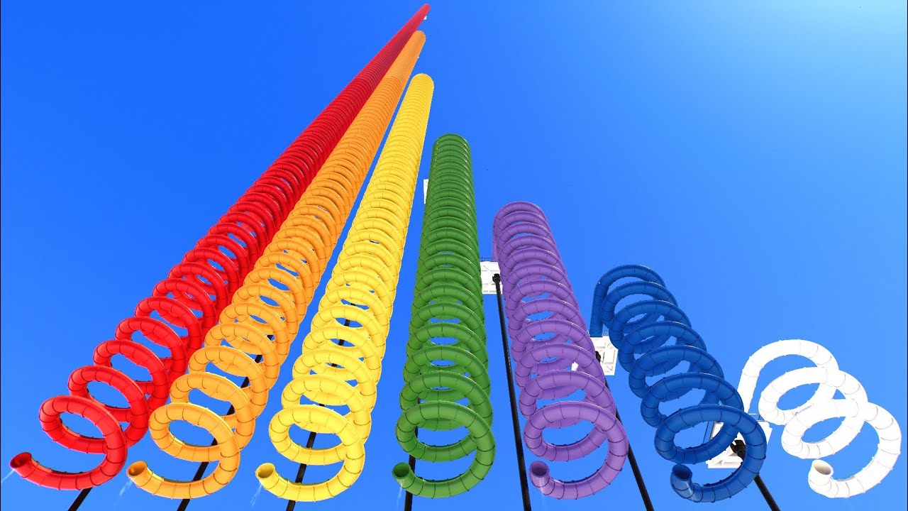 25 vs 1600 FT Spiral Down Water Slides &ndash; Planet Coaster 2