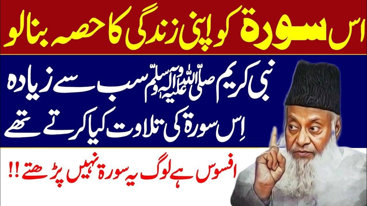 Es Surah Ko Apni Zindagi ka Hissa Bana Lain | Dr israr Ahmed Bayan 2025