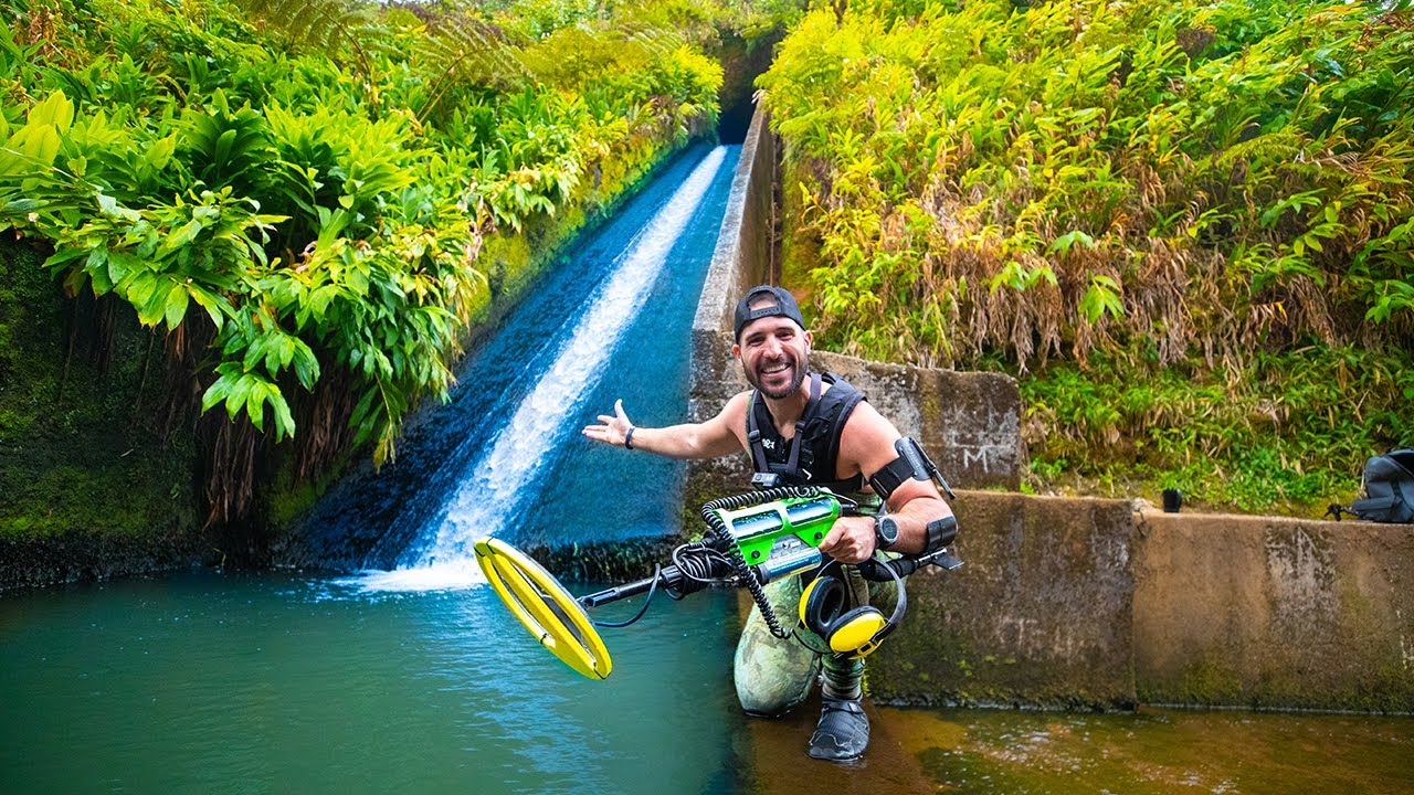 Searching for Treasure Below Hidden JUNGLE WATERSLIDE!!! (Concrete WaterPark)