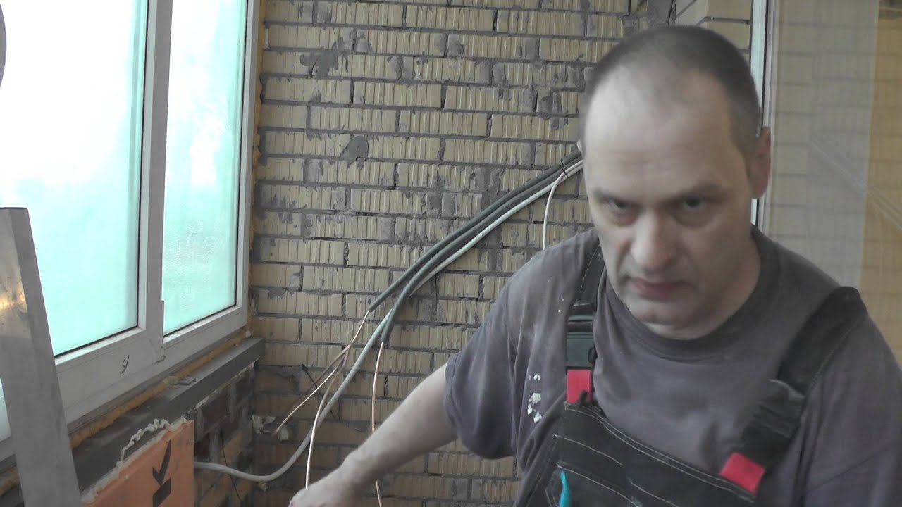 Утепление лоджии,часть 3   трасса кондиционера